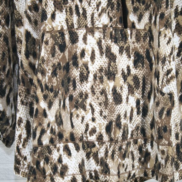 RUBY RD. Top Knit Sweatshirt Sweater Funnel Neck Animal Print Plus Size 1X - Picture 4 of 15